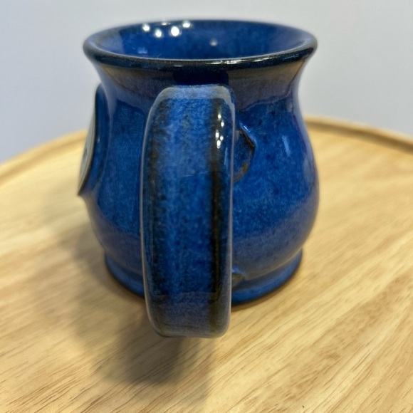 Beautiful Electric Blue Antique Archeology Handcrafted USA Stoneware Mug NEW - Picture 3 of 7